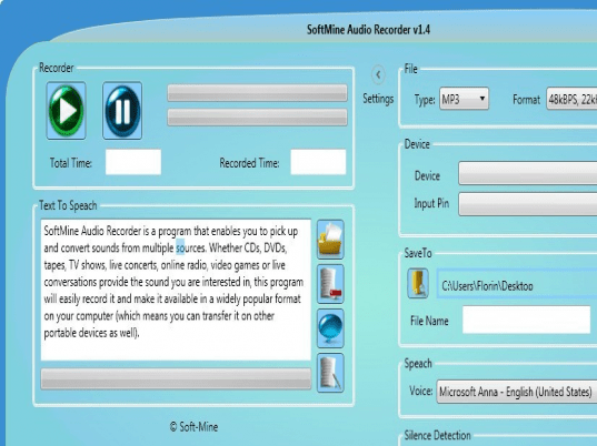 SoftMine Audio Recorder Screenshot 1
