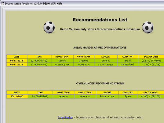 Soccer Match Predictor Screenshot 1