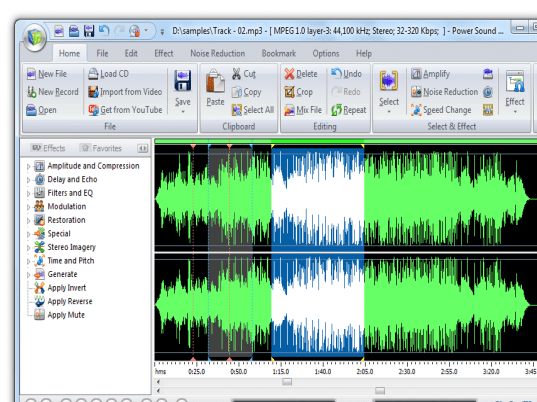 Power Sound Editor Free 2009 Screenshot 1