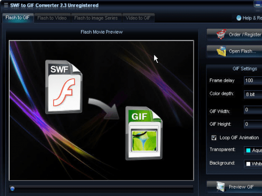 SWF-AVI-GIF Converter Screenshot 1