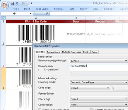 Barcode Generator ActiveX/OCX TBarCode Screenshot 1