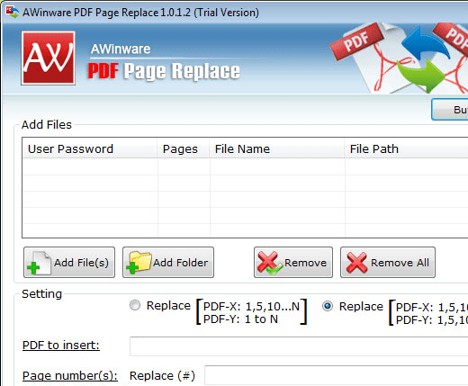 Add, Remove and Replace PDF Pages Screenshot 1