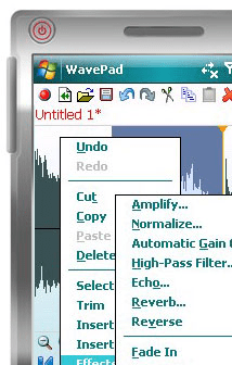 Wavepad Audio Editor for Pocket PC Screenshot 1