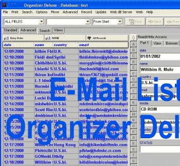 EMail List Organizer Deluxe Screenshot 1