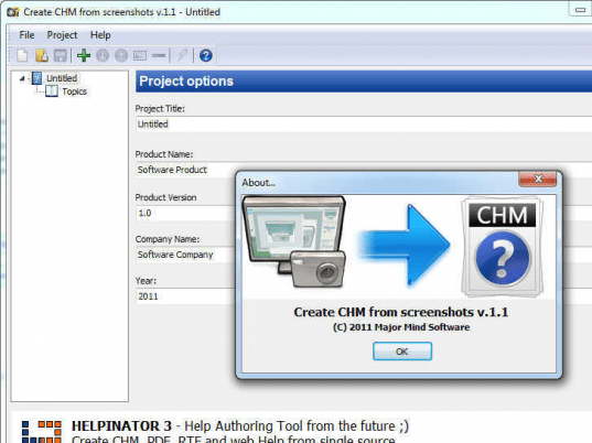 Create CHM from screenshots Screenshot 1