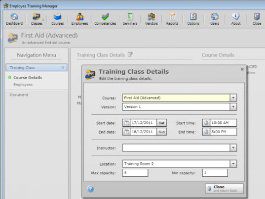 Employee Training Manager Enterprise Screenshot 1