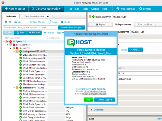 IPHost Network Monitor Freeware Screenshot 1