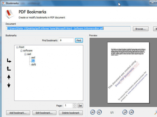 Smart PDF Bookmarks Screenshot 1