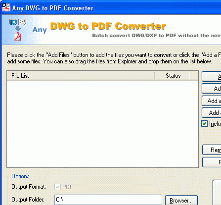 AutoCAD to PDF Converter 201207 Screenshot 1