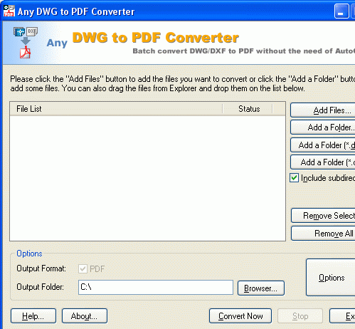 AutoCAD to PDF Converter 7.5.11 Screenshot 1