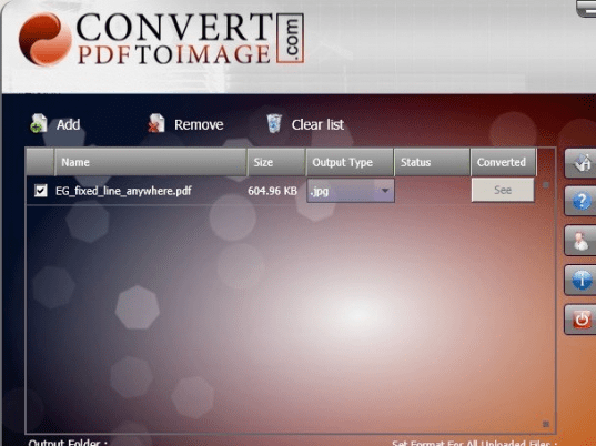 Convert PDF To Image Desktop Software Screenshot 1