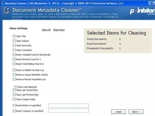 Document Metadata Cleaner Screenshot 1