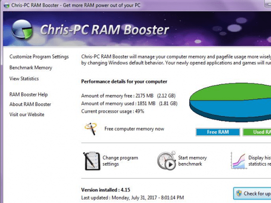 Chris-PC RAM Booster Screenshot 1