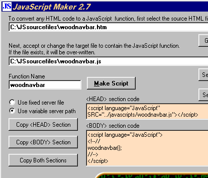 JavaScript Maker Screenshot 1