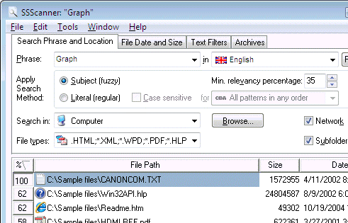 Subject Search Scanner Screenshot 1