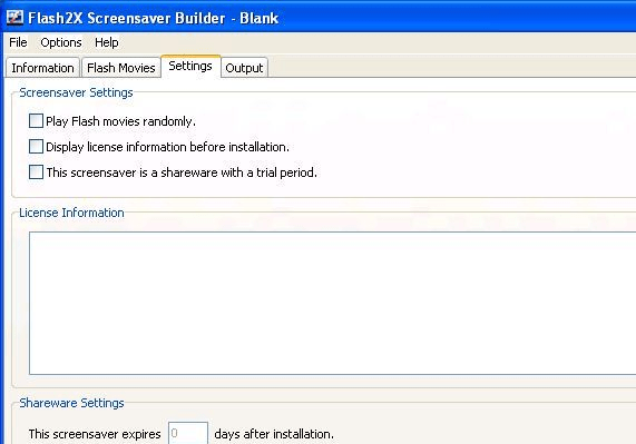 Flash2X Screensaver Builder Screenshot 1