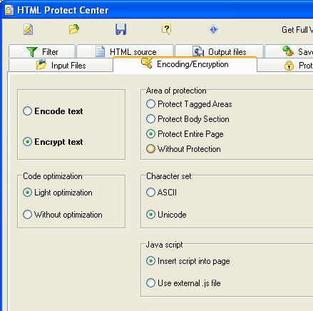HTML Protect Center Screenshot 1