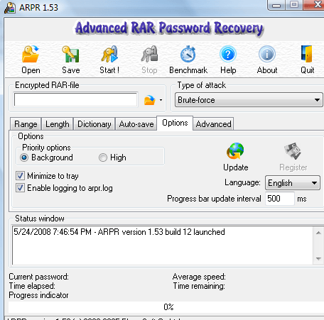 Advanced ZIP Password Recovery Screenshot 1