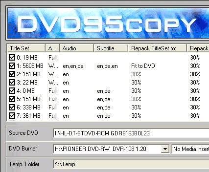 Dvd95Copy Lite Screenshot 1