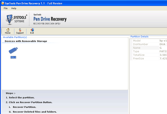 Pen Drive Data Recovery Software Screenshot 1
