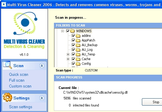 Multi Virus Cleaner 2006 Screenshot 1