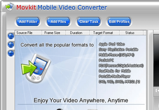 Movkit Mobile Video Converter Screenshot 1