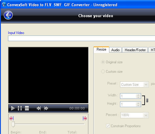 Convexsoft Video to FLV SWF GIF Converter Screenshot 1