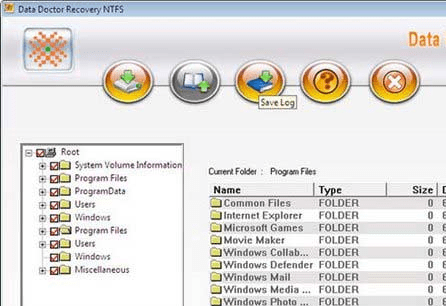 Windows Vista NTFS Files Recovery Tool Screenshot 1