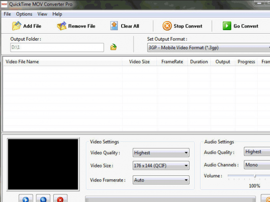QuickTime MOV Converter Pro Screenshot 1