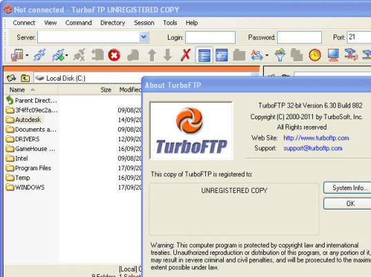 TurboFTP Screenshot 1