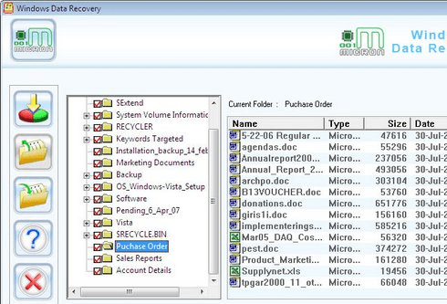 Windows XP File Recovery Screenshot 1