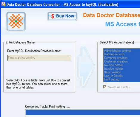 MS Access to MySQL Conversion Screenshot 1
