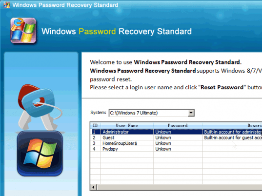 Reset Windows Password Screenshot 1