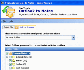 Migrate Outlook to Notes Screenshot 1