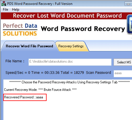 Recover Word Document Password Screenshot 1