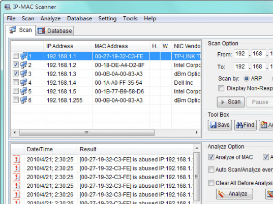 AthTek IP - MAC Scanner Screenshot 1