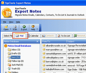 Export from Lotus to Outlook Screenshot 1
