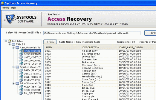 Open MS Access File Screenshot 1