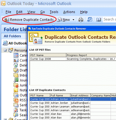 Delete Duplicate Contacts in Outlook Screenshot 1