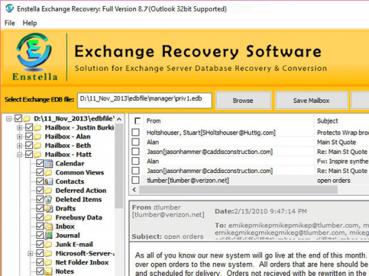 Exchange 2007 EDB Recovery Screenshot 1