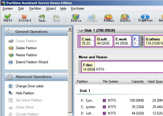 Partition Assistant Server Screenshot 1