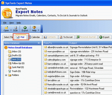 Lotus Notes Email Access in Outlook PST Screenshot 1