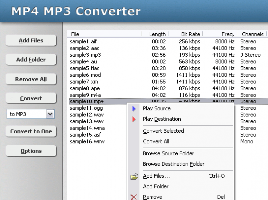 HooTech MP4 MP3 Converter Screenshot 1