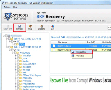 System BKF Repair Tool Screenshot 1