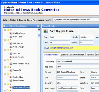 Migrate Notes Contacts to Outlook Screenshot 1