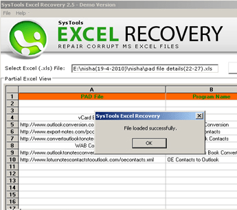 Excel File Recovery Solution Screenshot 1
