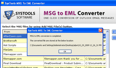 .MSG to .EML Screenshot 1