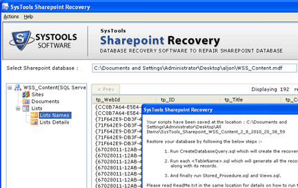 Sharepoint Data Restore Software Screenshot 1