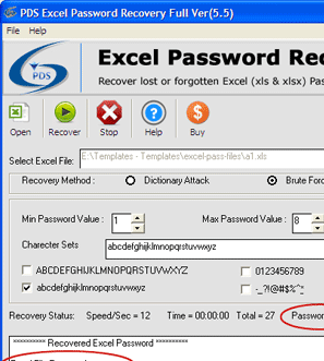 XLS File Password Recovery Screenshot 1