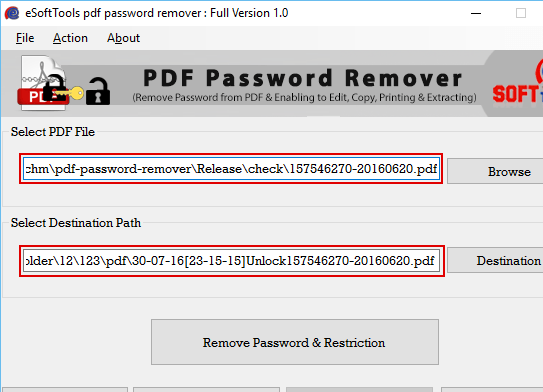 PDF Password Remover Tool Screenshot 1